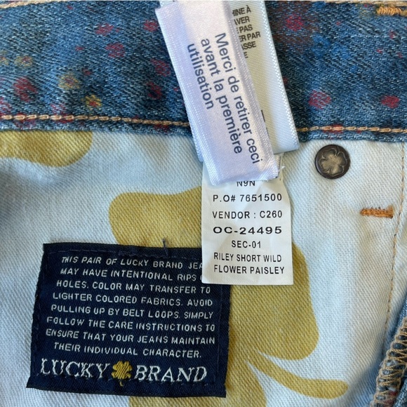 Lucky Brand Riley Shorts Wild Flower Paisley Denim Cutoffs - Size 8 / 29 - Picture 12 of 13